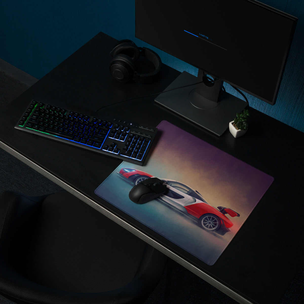 Red and white mclaren senna inspired marlboro heritage desk mat low-friction cloth mousepad with sports car graphic