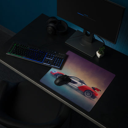Red and white mclaren senna inspired marlboro heritage desk mat low-friction cloth mousepad with sports car graphic