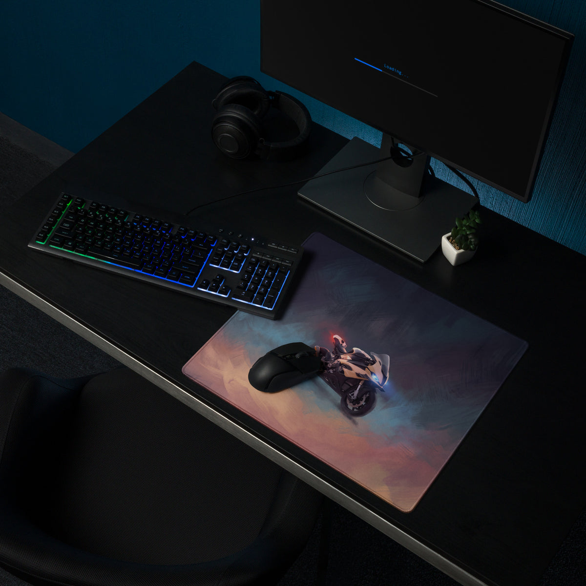 BMW S1000RR Inspired Extended Mouse Pad, Extra Large Desk Mat for Gamers
