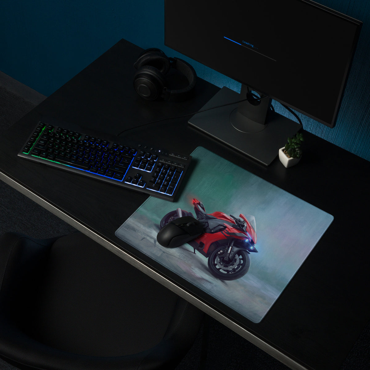 Yamaha R1 Inspired Extra Large Mousepad, Aesthetic Desk Mat for PC Gaming