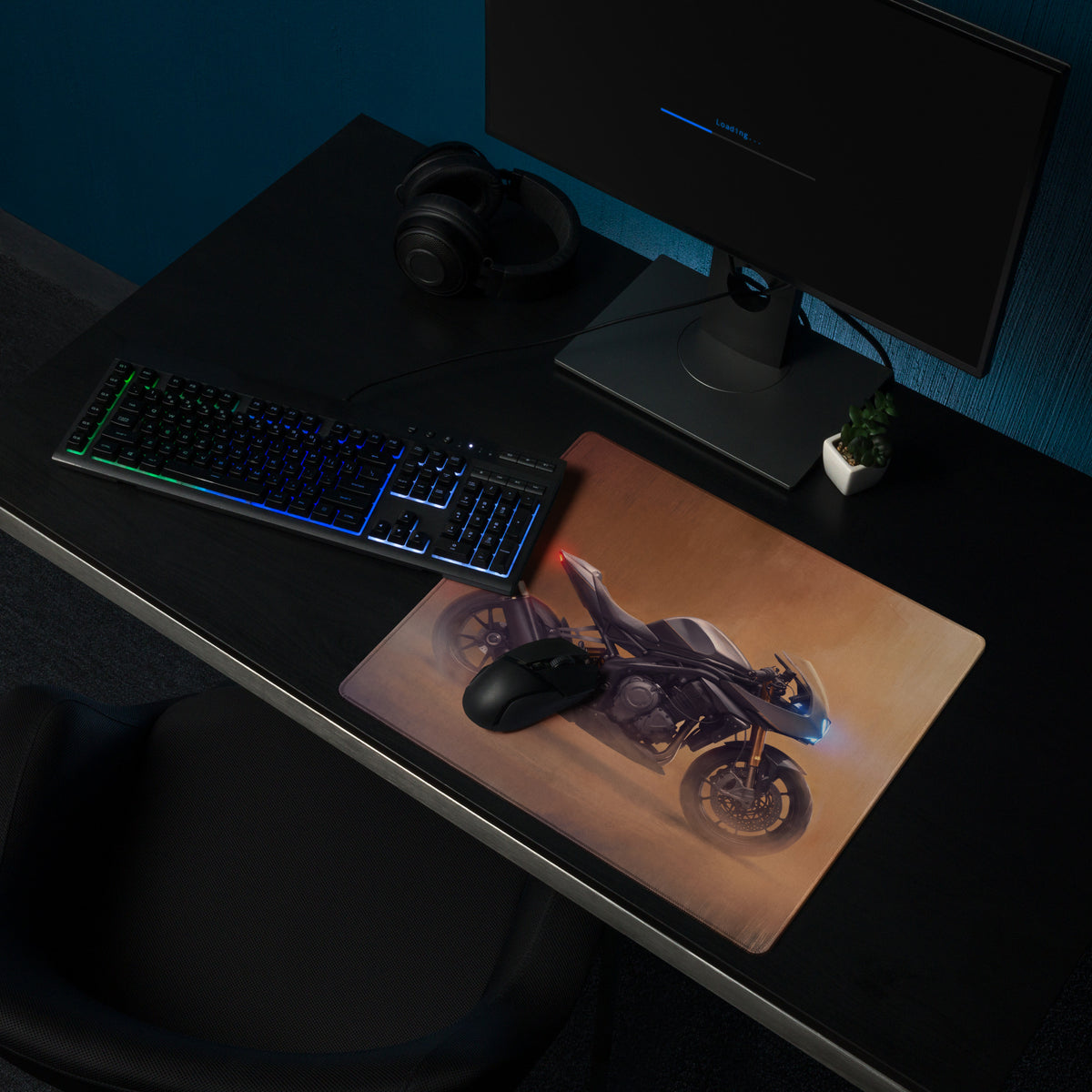 Triumph Speed Triple 1200 RR Inspired Sport Bike Mouse Pad, Extended Desk Mat