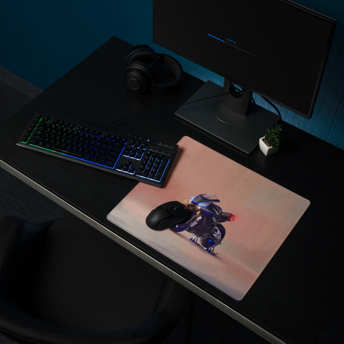 Yamaha R1 Inspired Motorcycle Mousepad, Aesthetic Desk Mat for PC Gaming