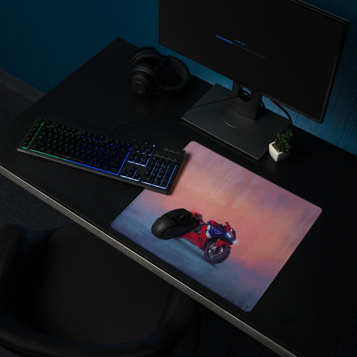 Honda Fireblade Inspired Extra Large Desk Mat, Aesthetic Mousepad for Gamers