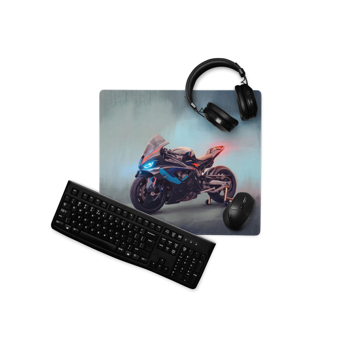 BMW M1000RR Inspired Gaming Mousepad, Oversized Desk Pad with Stitched Edges