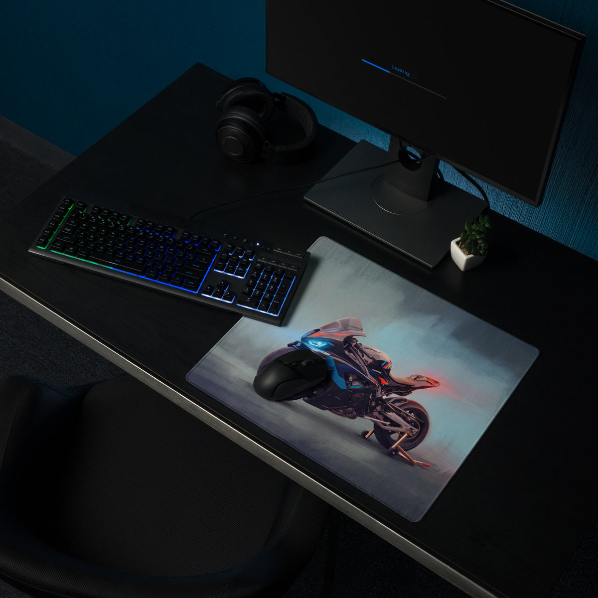 BMW M1000RR Inspired Gaming Mousepad, Oversized Desk Pad with Stitched Edges