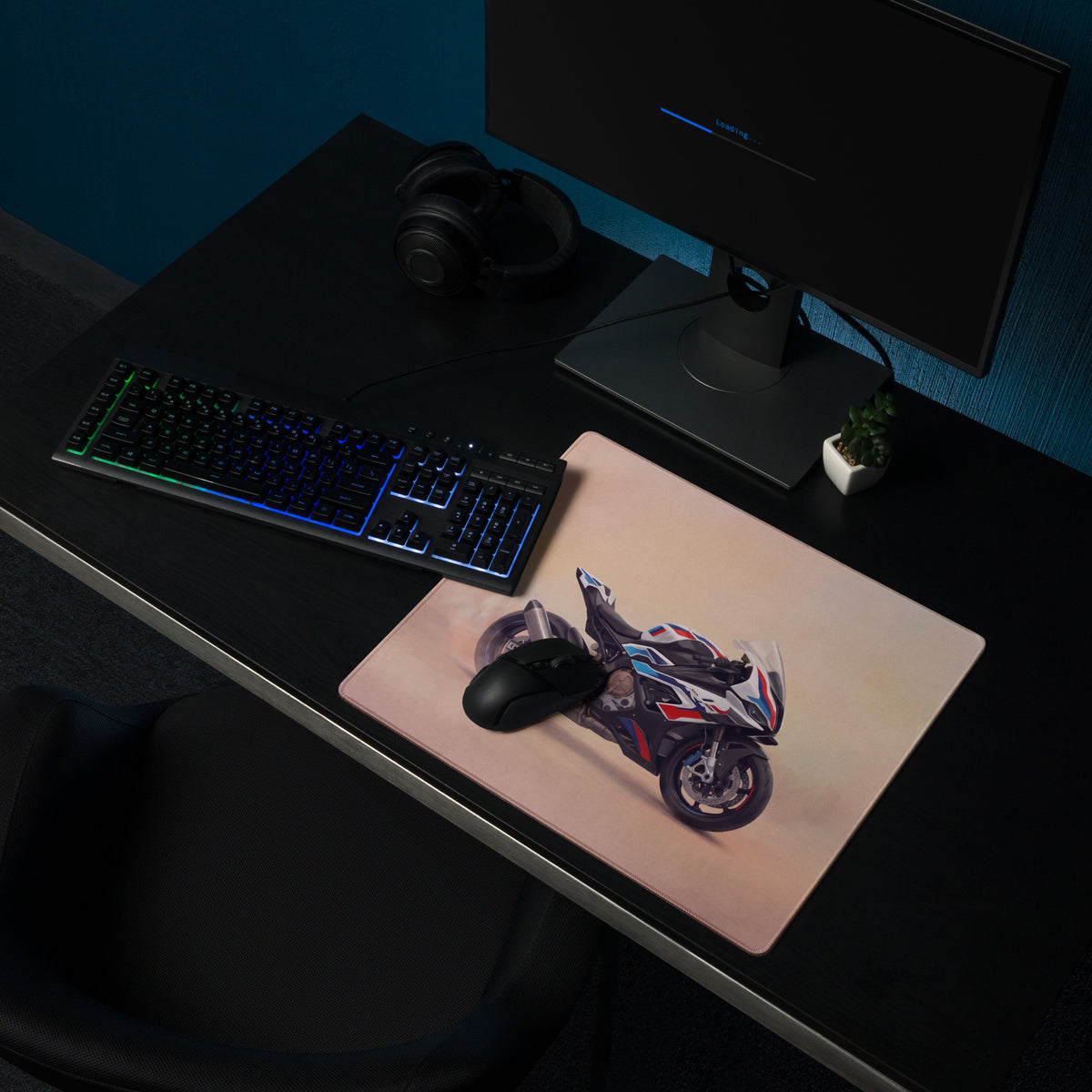 BMW S1000RR Inspired Extended Mouse Pad, Large Desk Mat for Gamers