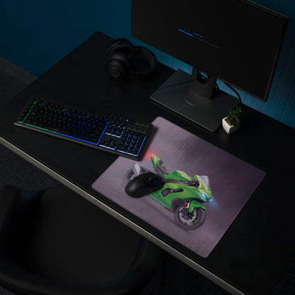 Kawasaki Ninja ZX-10RR Inspired Large Desk Pad, Aesthetic Mousepad for Setup