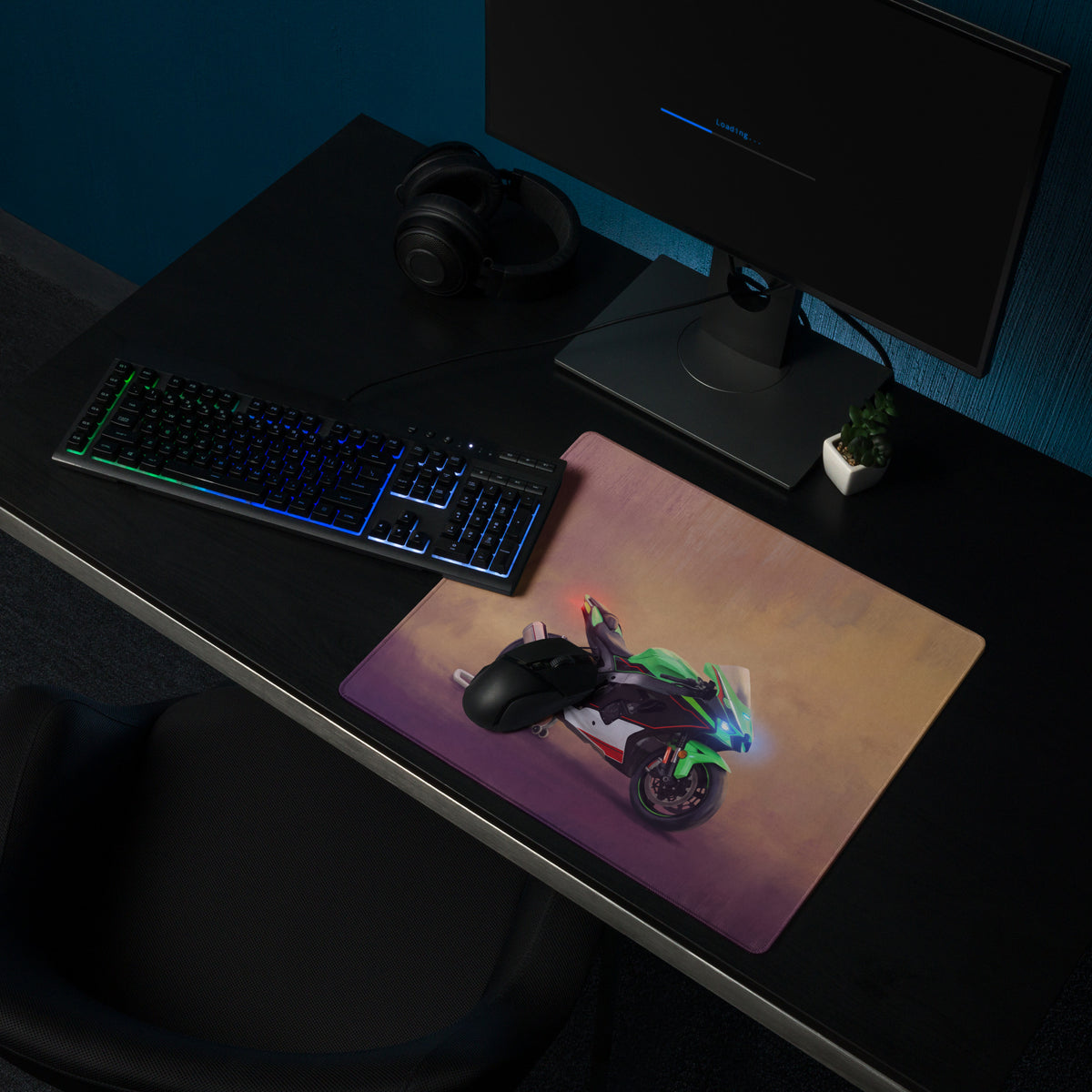Kawasaki Ninja ZX-10R Inspired Gaming Mousepad, Oversized Desk Mat for PC Setup