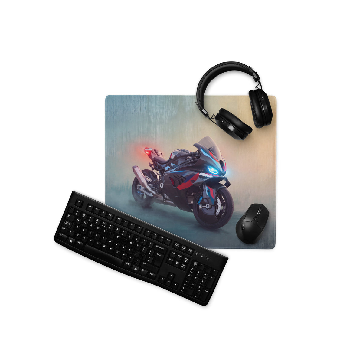 BMW M1000RR Inspired Gaming Mousepad, Oversized Desk Pad with Stitched Edges