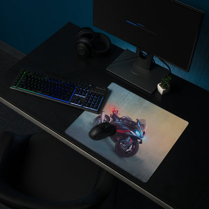 BMW M1000RR Inspired Gaming Mousepad, Oversized Desk Pad with Stitched Edges