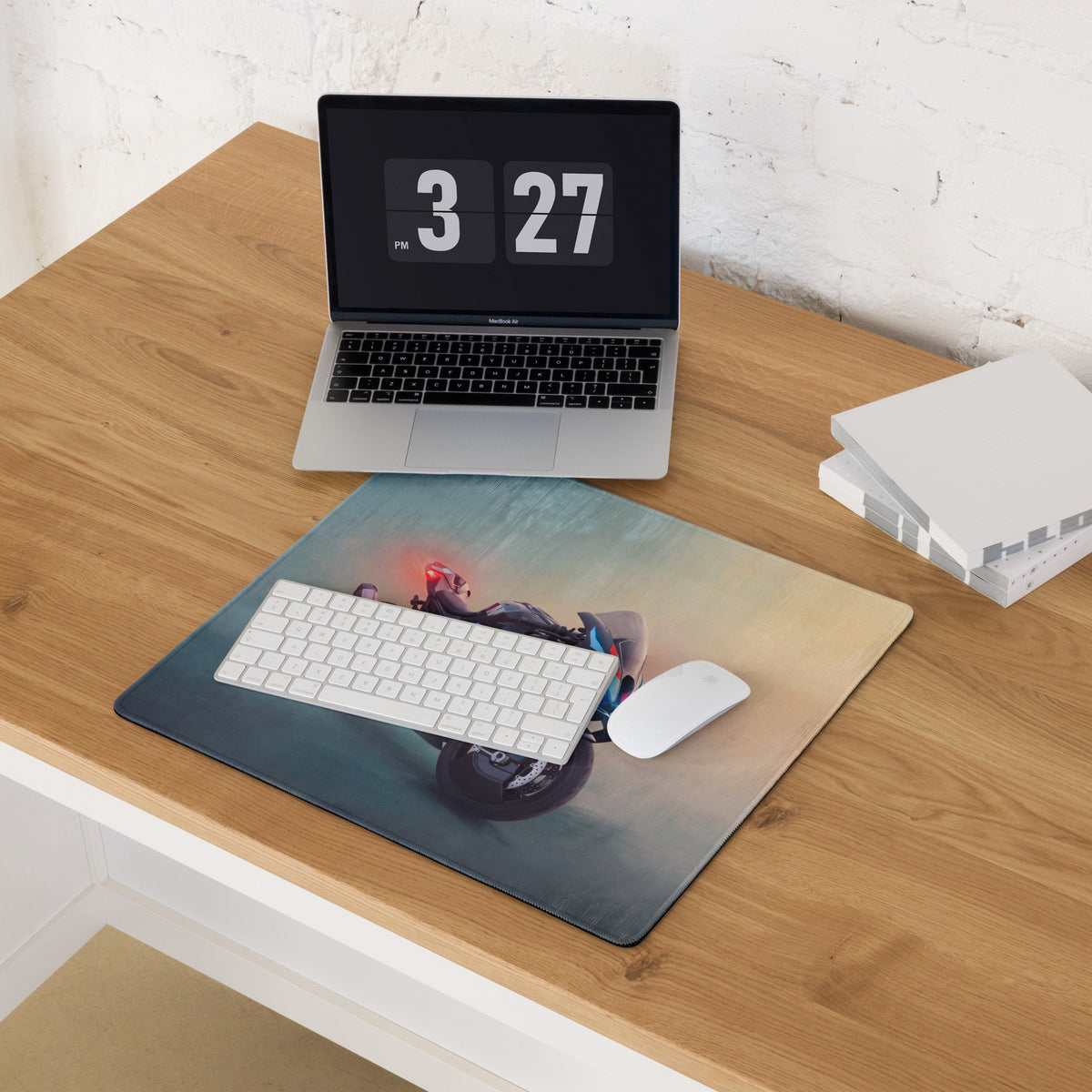 BMW M1000RR Inspired Gaming Mousepad, Oversized Desk Pad with Stitched Edges