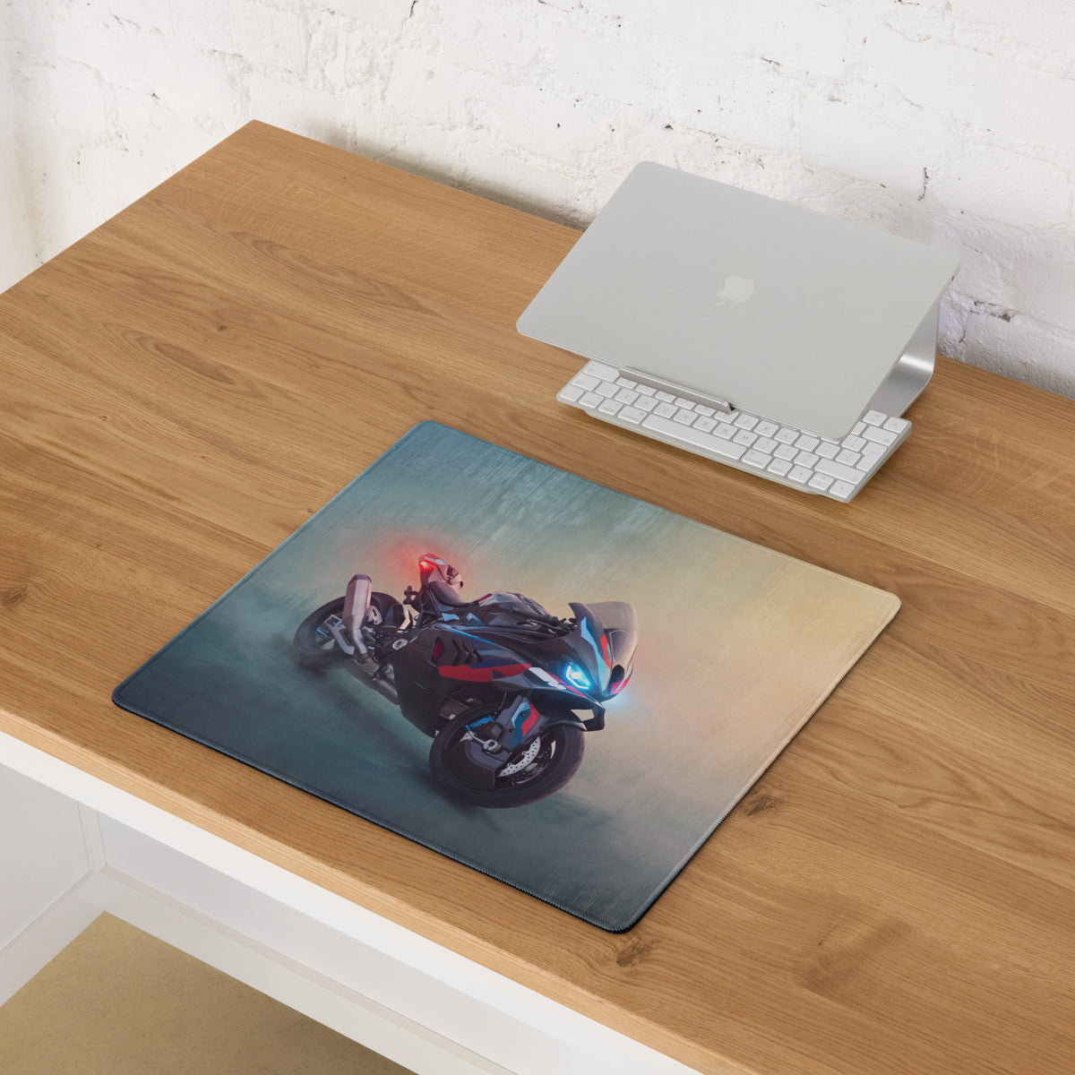 BMW M1000RR Inspired Gaming Mousepad, Oversized Desk Pad with Stitched Edges