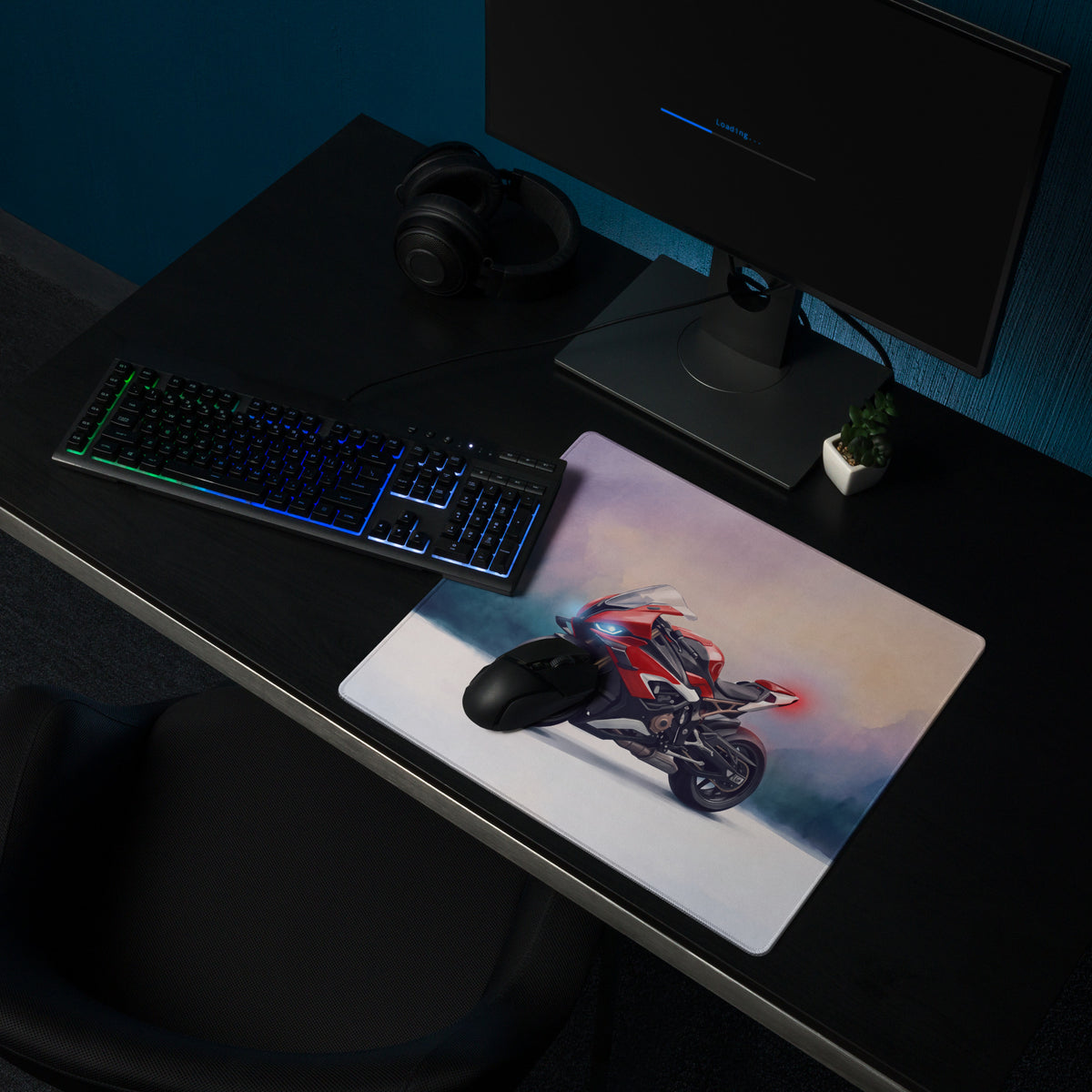 BMW S1000RR Inspired Large Desk Pad, Premium Gaming Mousepad for PC Setup