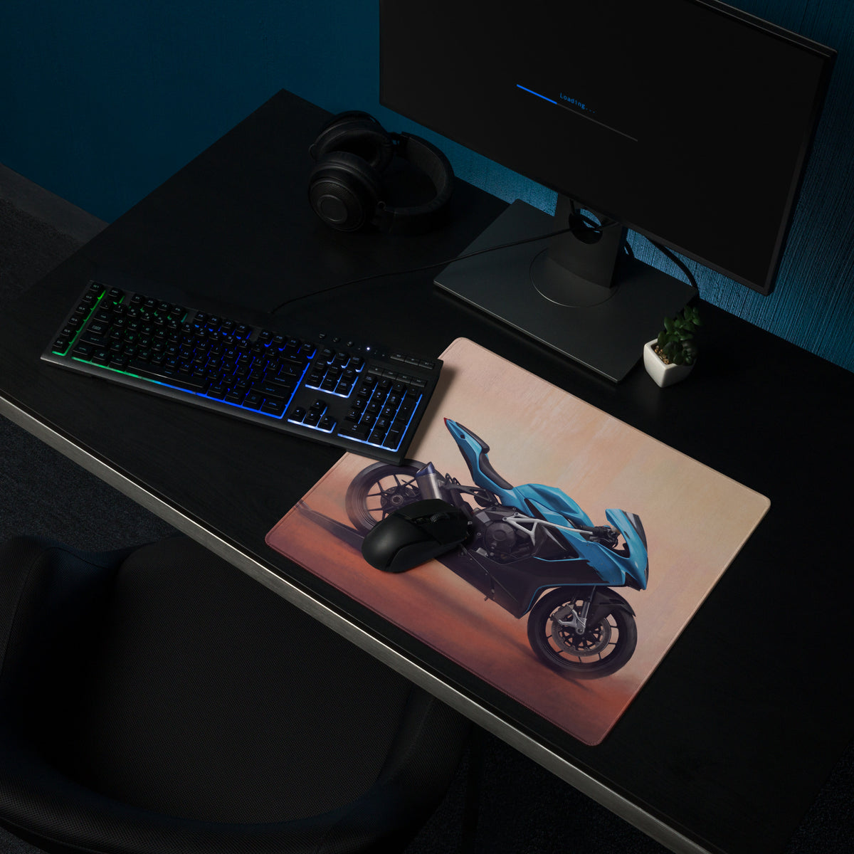MV Agusta F3 Inspired Gaming Desk Mat, Oversized Mouse Pad with Stitched Edges