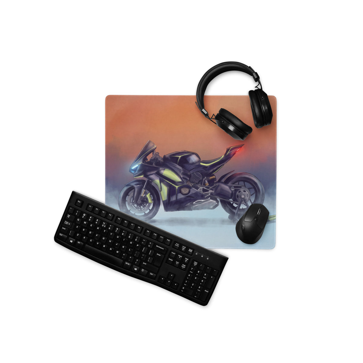 Ducati Panigale V4 Lamborghini Inspired Extended Mouse Mat, Large Gaming Desk Pad for Office