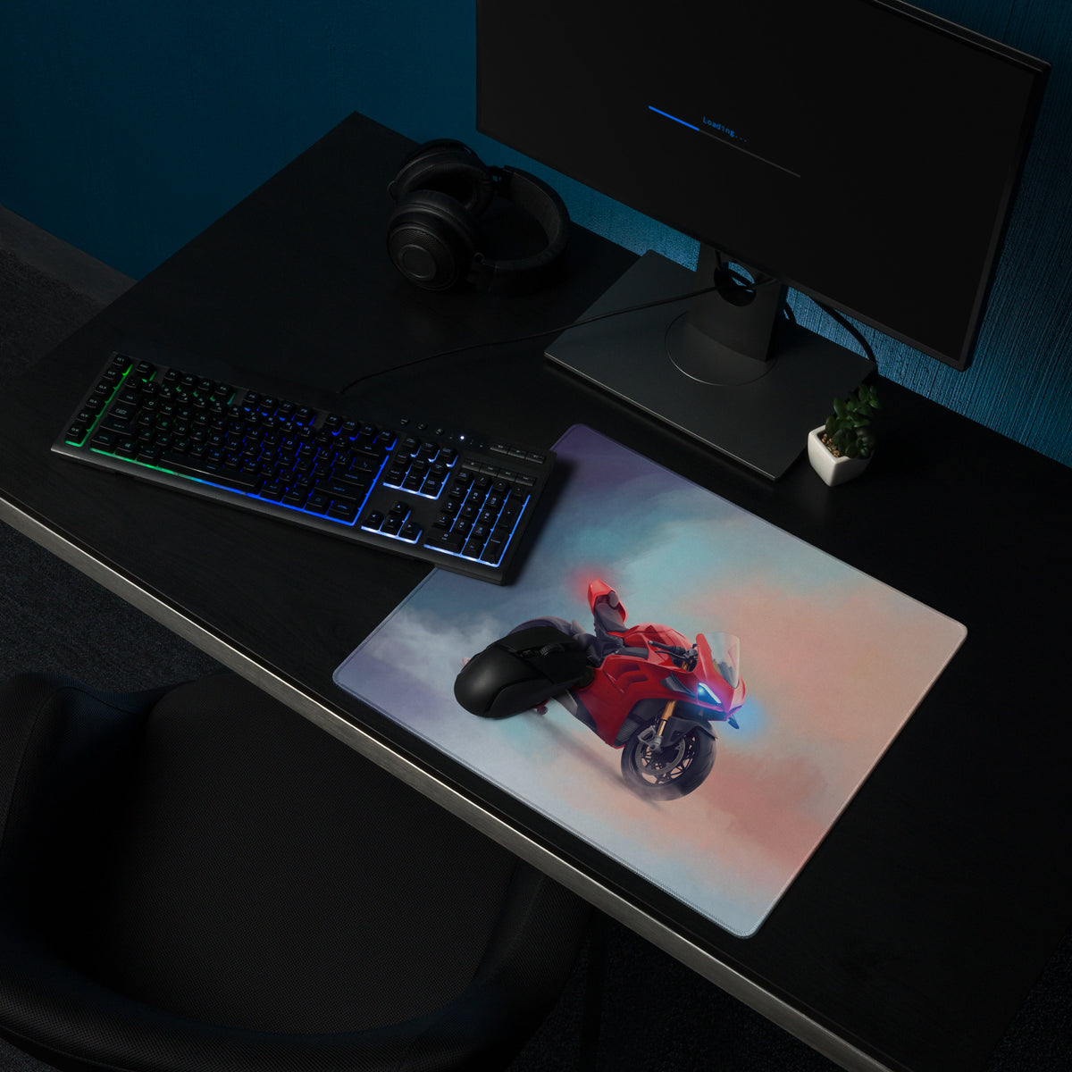 Ducati Panigale V4S Inspired Large Gaming Desk Mat, Extended Mousepad for Gamers
