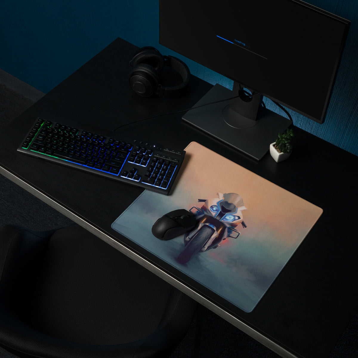 BMW S1000RR Inspired Extra Large Desk Mat, Aesthetic Mousepad for Gamers