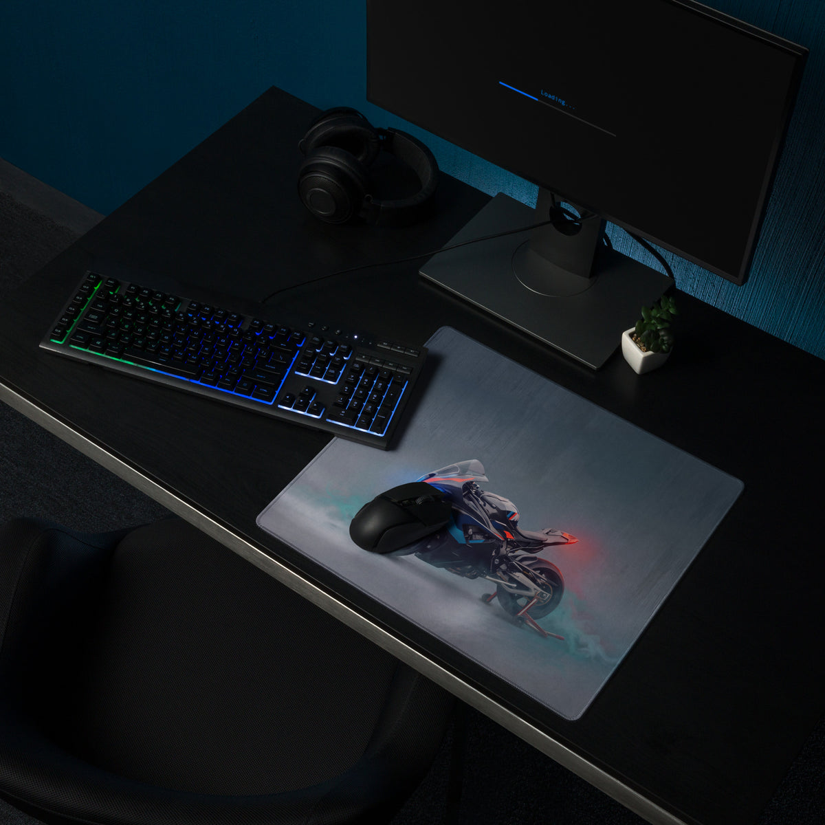 BMW M1000RR Inspired Gaming Mousepad, Oversized Desk Pad with Stitched Edges