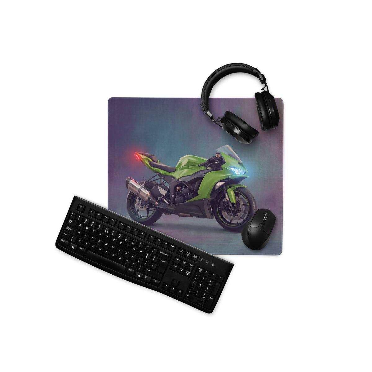 Kawasaki Ninja ZX-6R Inspired Large Desk Pad, Premium Gaming Mousepad for PC Setup