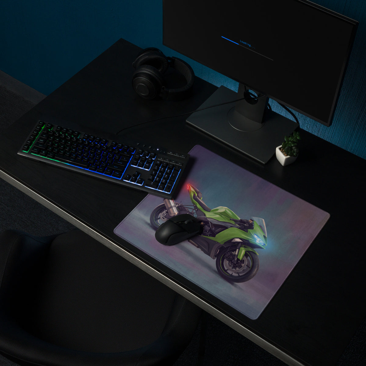 Kawasaki Ninja ZX-6R Inspired Large Desk Pad, Premium Gaming Mousepad for PC Setup