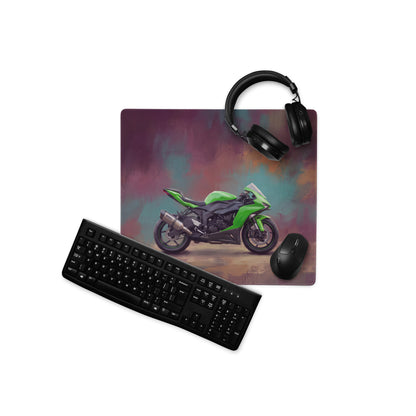 Kawasaki Ninja ZX-6R Inspired Extended Gaming Mouse Pad, Large Desk Mat for PC Setup