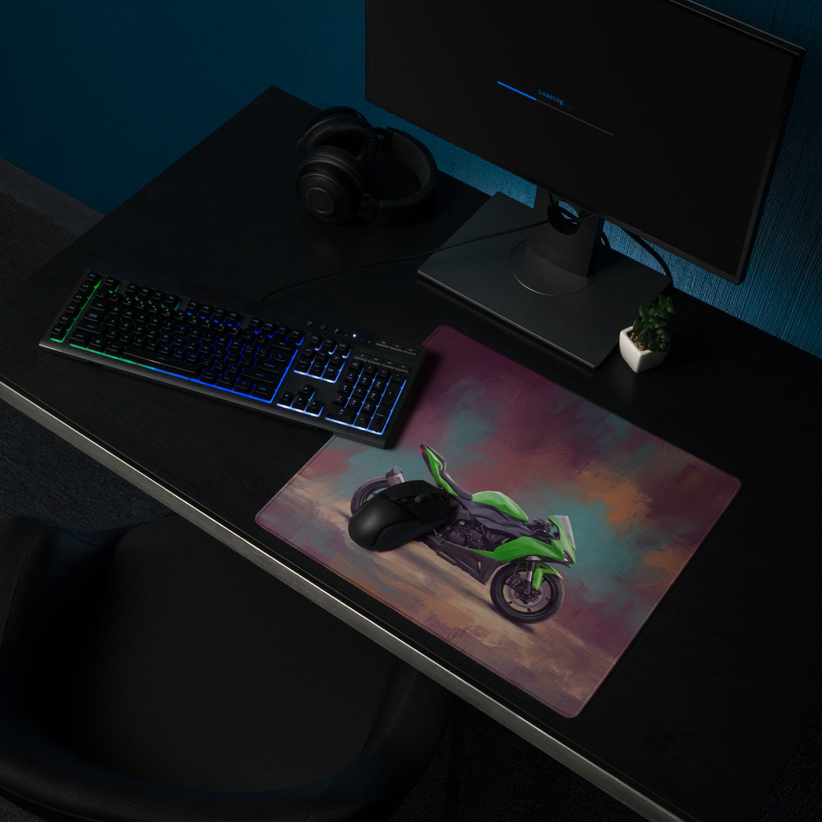 Kawasaki Ninja ZX-6R Inspired Extended Gaming Mouse Pad, Large Desk Mat for PC Setup