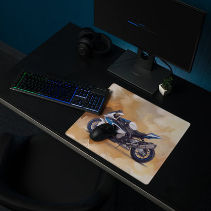 BMW S1000RR Inspired Gaming Desk Pad, Oversized Mouse Pad with Stitched Edges