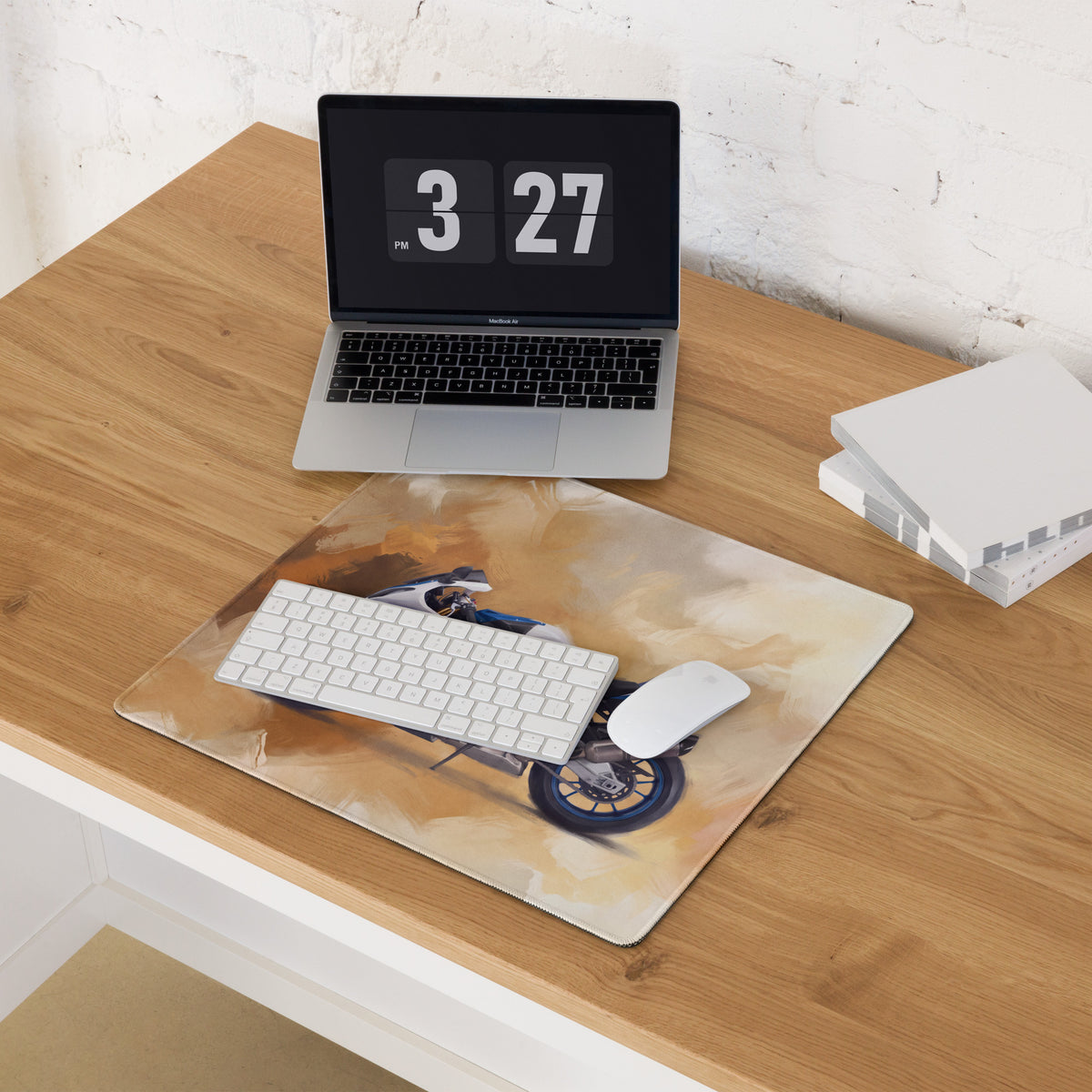 BMW S1000RR Inspired Gaming Desk Pad, Oversized Mouse Pad with Stitched Edges