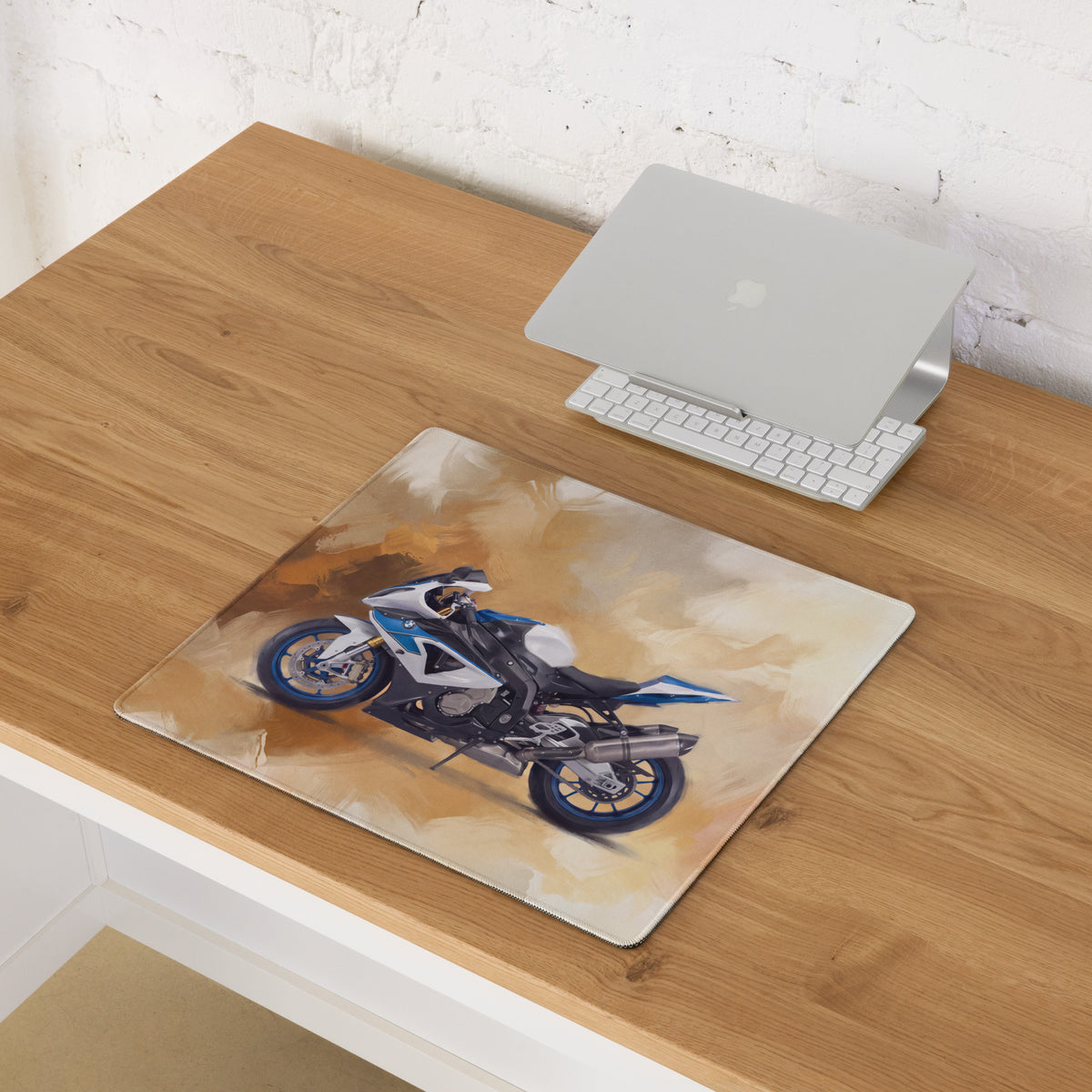 BMW S1000RR Inspired Gaming Desk Pad, Oversized Mouse Pad with Stitched Edges