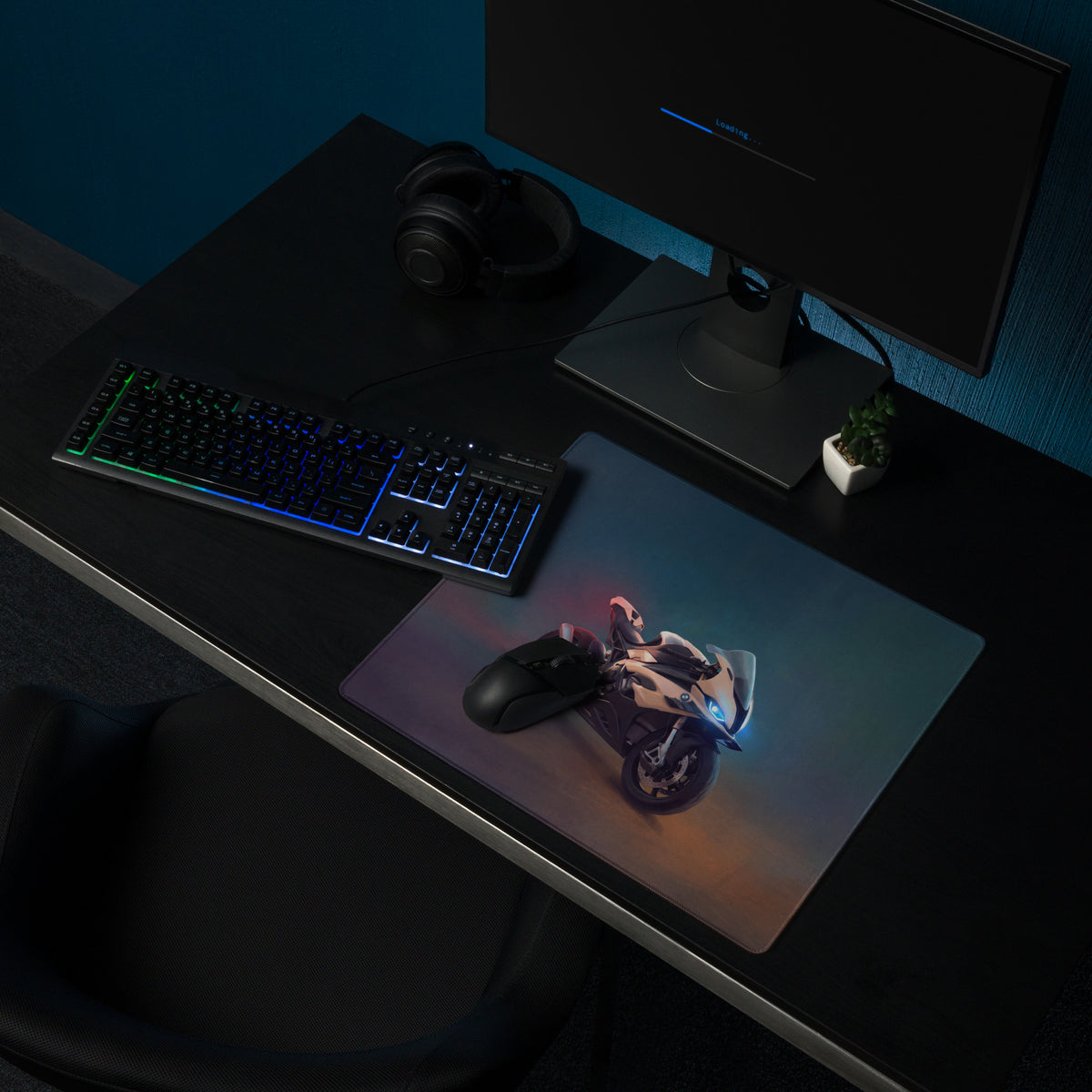 BMW S1000RR Inspired Extra Large Desk Mat, Aesthetic Mousepad for Gamers
