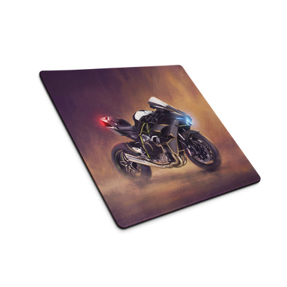 Kawasaki Ninja H2 Inspired Gaming Mousepad, Oversized Desk Pad with Stitched Edges