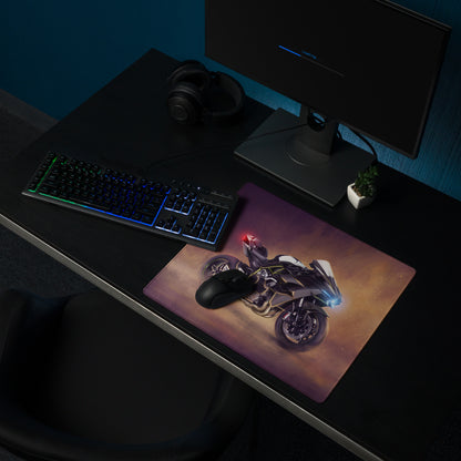 Kawasaki Ninja H2 Inspired Gaming Mousepad, Oversized Desk Pad with Stitched Edges