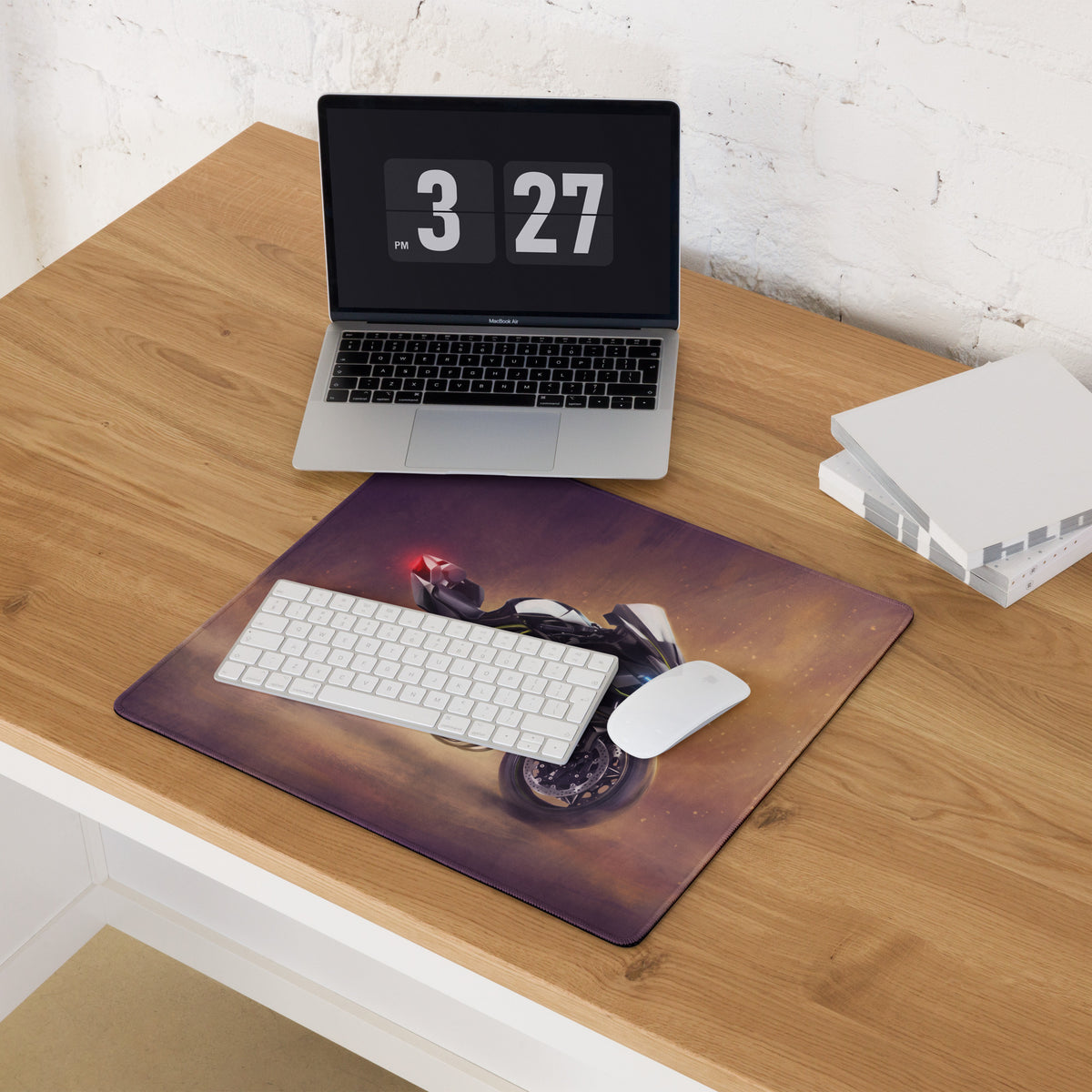 Kawasaki Ninja H2 Inspired Gaming Mousepad, Oversized Desk Pad with Stitched Edges