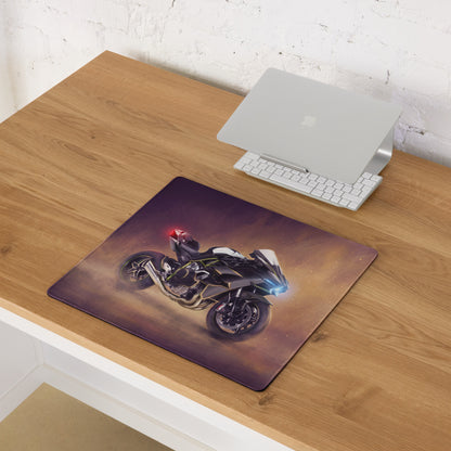 Kawasaki Ninja H2 Inspired Gaming Mousepad, Oversized Desk Pad with Stitched Edges