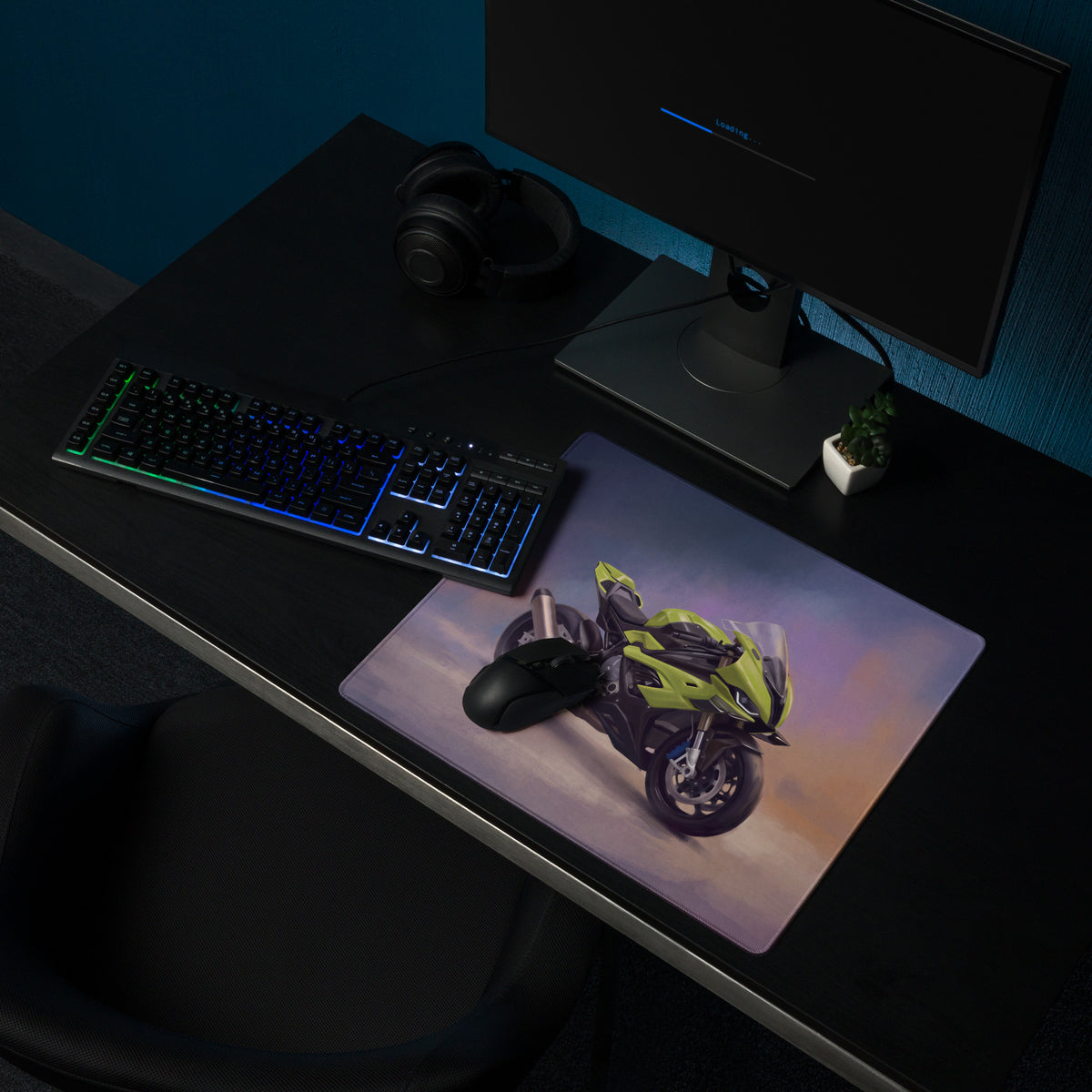BMW S1000RR Custom Inspired Extended Mouse Pad, Large Desk Mat for Office & Setup