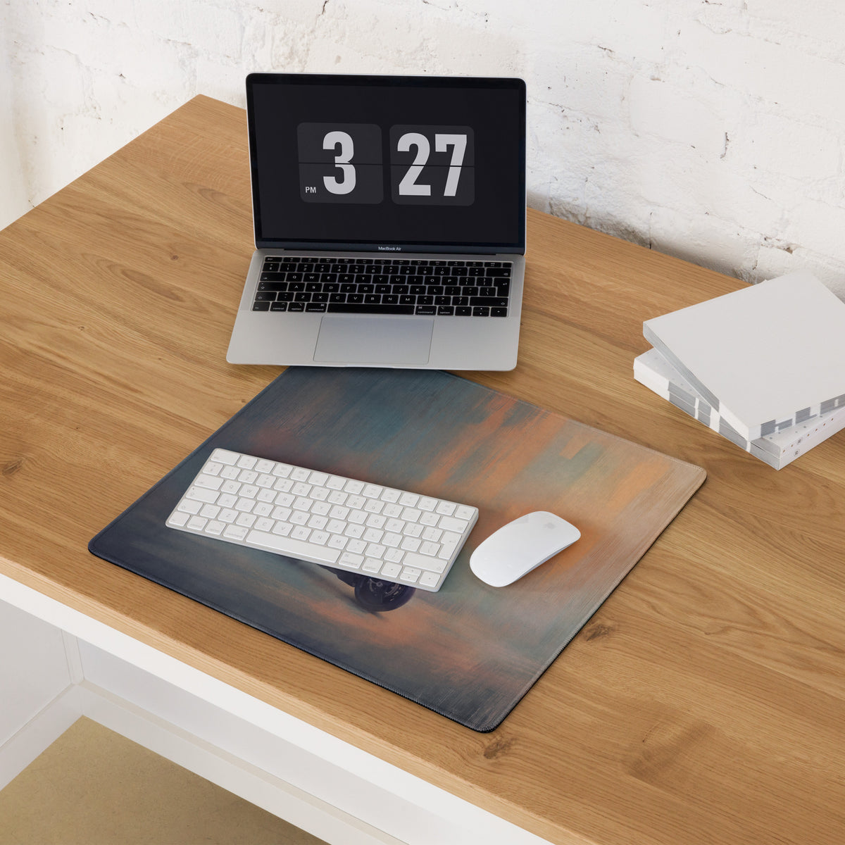 Bmw m1000rr inspired oversized gaming mousepad with gradient sky cloud design textured for grip and stitched edges