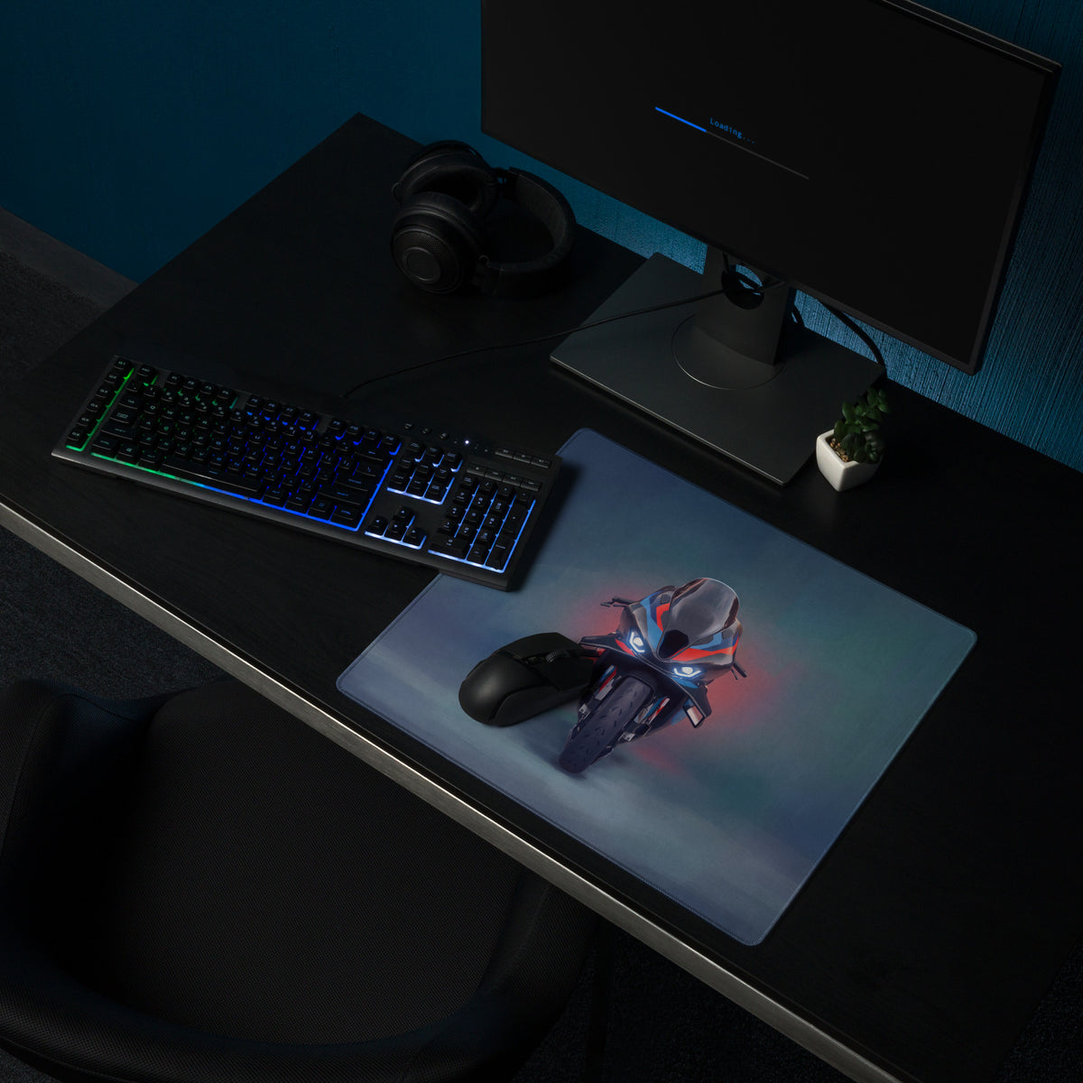 BMW M1000RR Inspired Extra Large Desk Pad, Aesthetic Mousepad for Setup