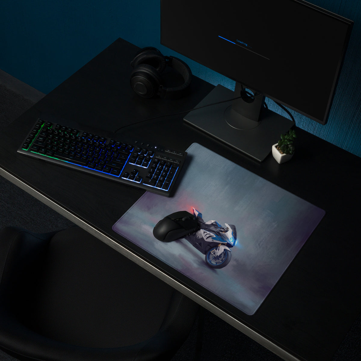 BMW S1000RR Inspired Extra Large Desk Mat, Aesthetic Mousepad for Gamers