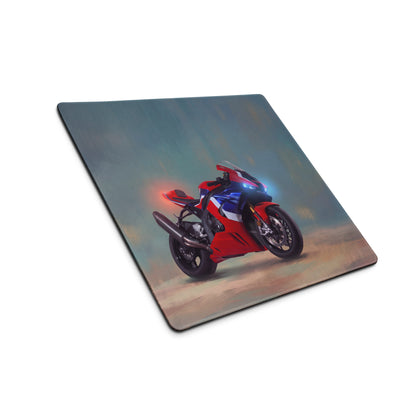 Honda Fireblade Inspired Gaming Desk Pad, Oversized Mouse Pad with Stitched Edges