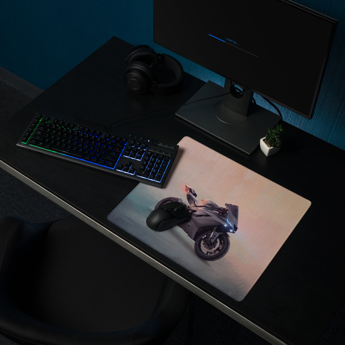 Yamaha YZF-R6 Inspired Gaming Desk Pad, Oversized Mouse Pad with Stitched Edges