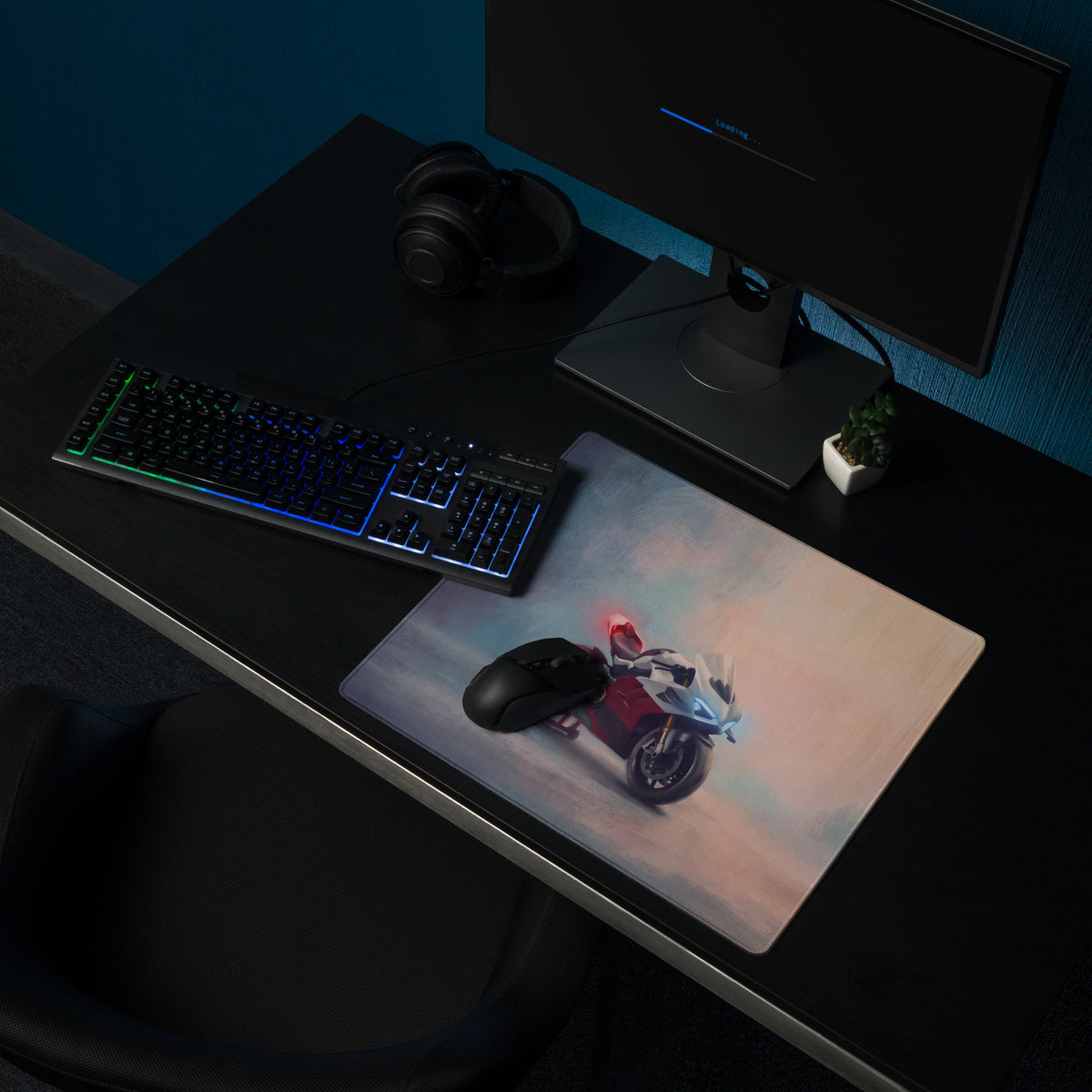 Ducati Panigale V4S Inspired Extra Large Desk Mat, Aesthetic Mousepad for Gamers