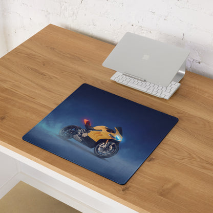 Ducati Panigale V4 Yellow Inspired Extra Large Desk Mat, Aesthetic Mousepad for Gamers