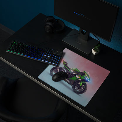 Kawasaki Ninja ZX-6R Inspired Extra Large Desk Pad, Aesthetic Mouse Mat for Gamers