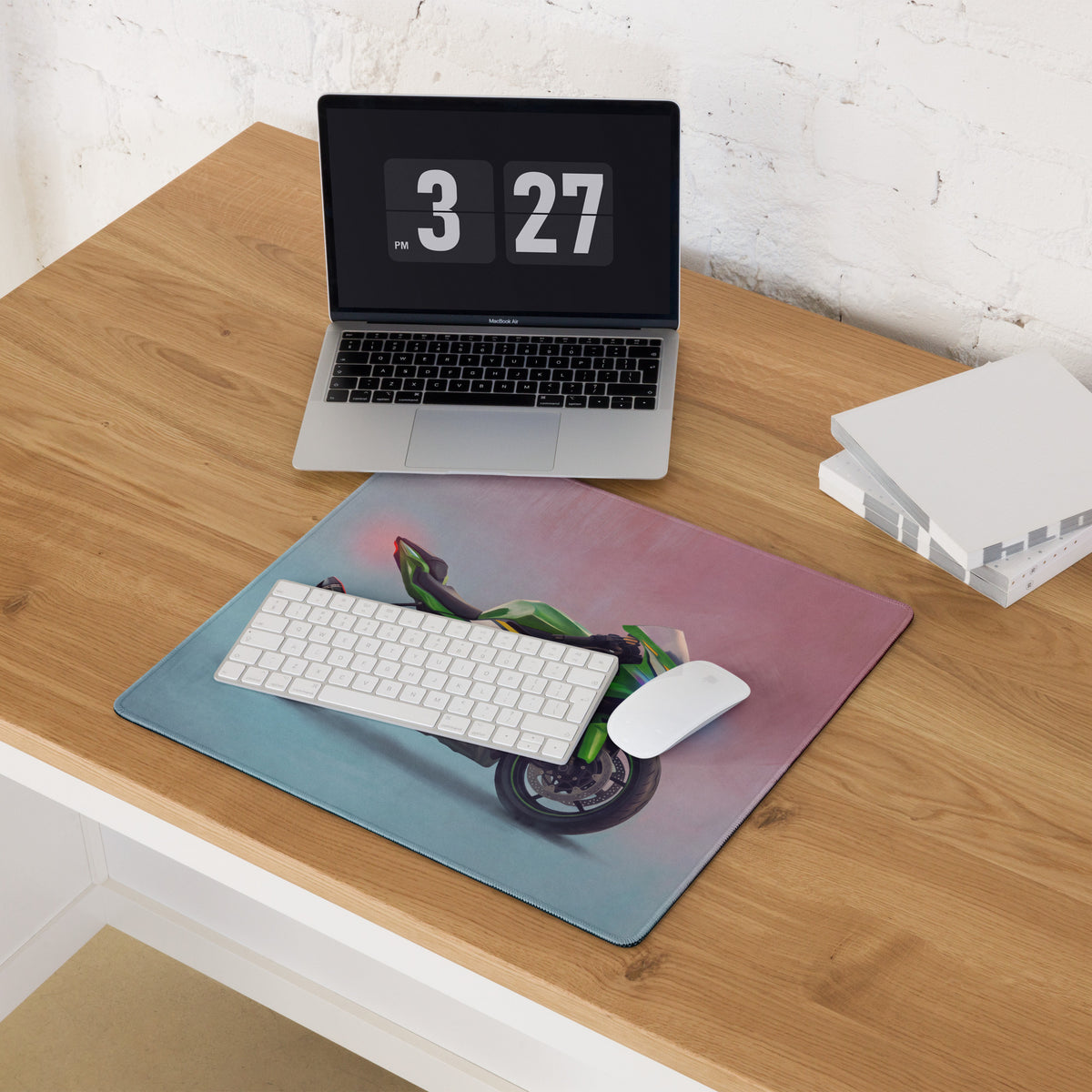 Kawasaki Ninja ZX-6R Inspired Extra Large Desk Pad, Aesthetic Mouse Mat for Gamers