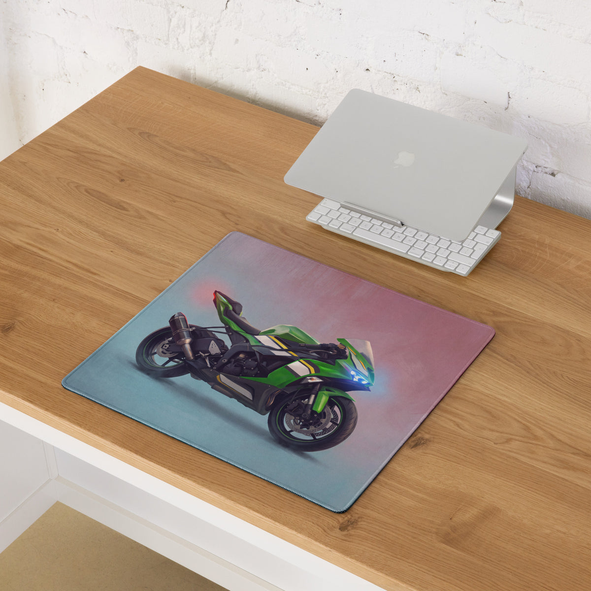 Kawasaki Ninja ZX-6R Inspired Extra Large Desk Pad, Aesthetic Mouse Mat for Gamers
