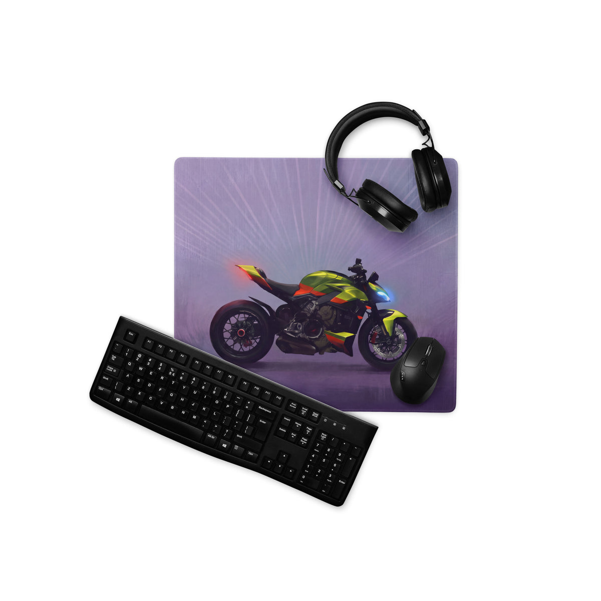 Ducati Streetfighter V4 Inspired Large Gaming Mousepad, Extended Desk Mat for Office Setup
