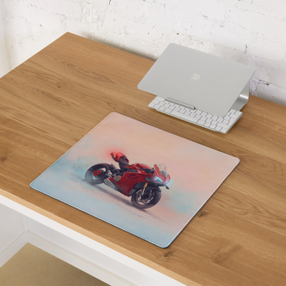 Ducati Panigale V4S Inspired Gaming Desk Pad, Oversized Mouse Pad with Stitched Edges