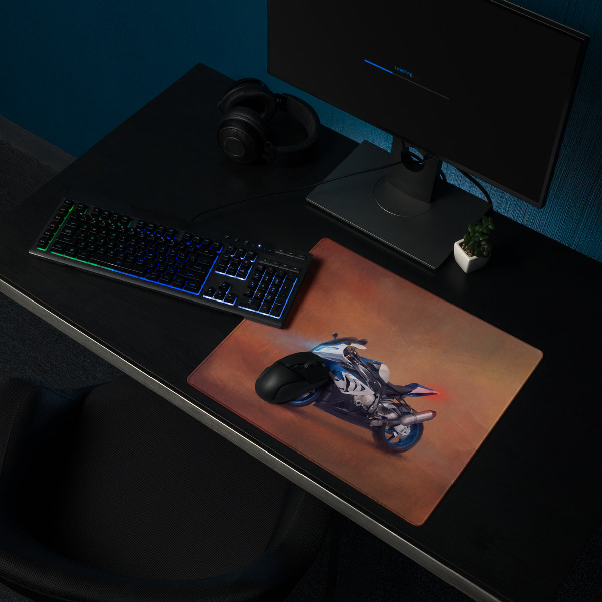 BMW S1000RR Inspired Gaming Desk Pad, Oversized Mouse Pad with Stitched Edges
