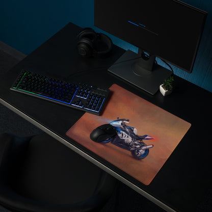BMW S1000RR Inspired Gaming Desk Pad, Oversized Mouse Pad with Stitched Edges