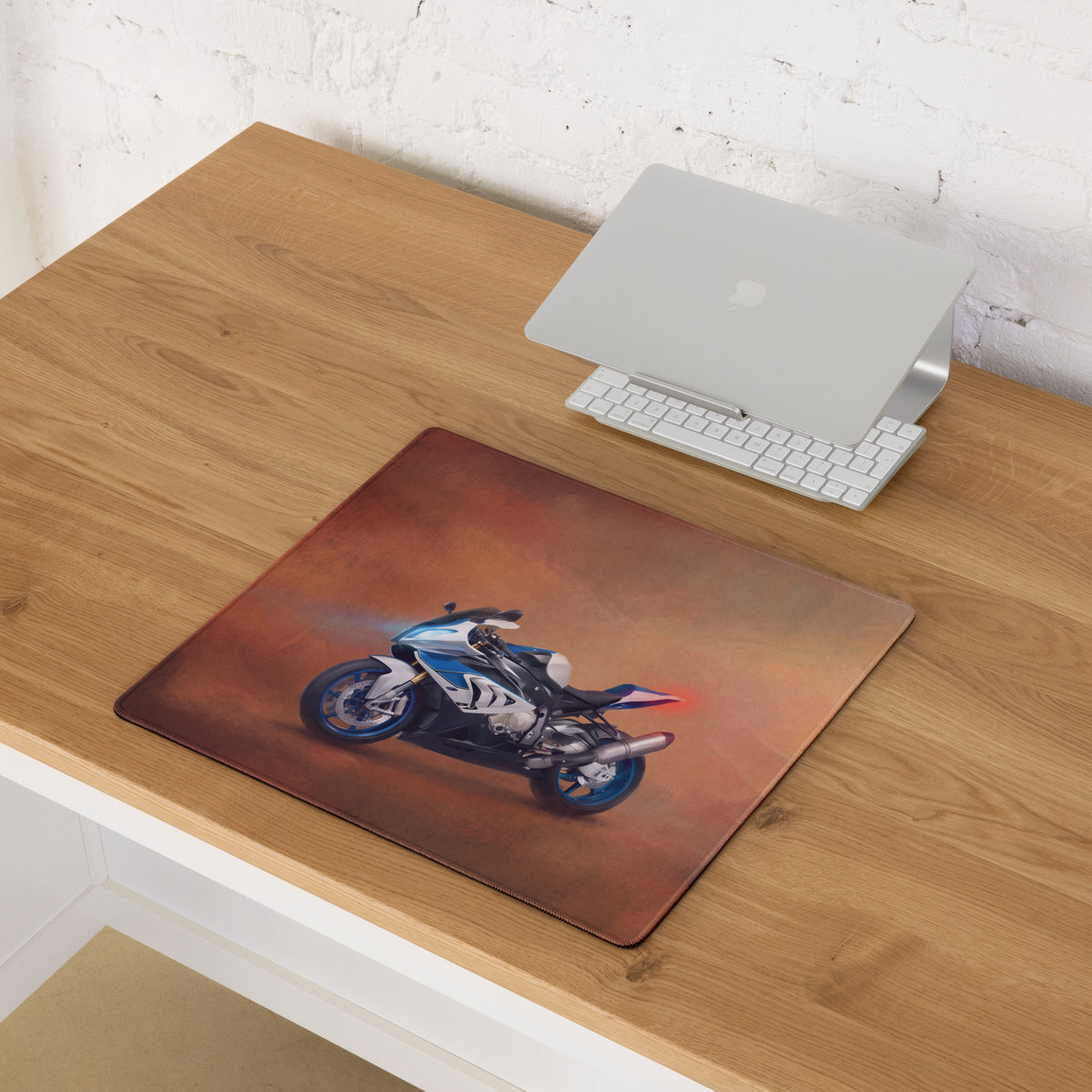 BMW S1000RR Inspired Gaming Desk Pad, Oversized Mouse Pad with Stitched Edges